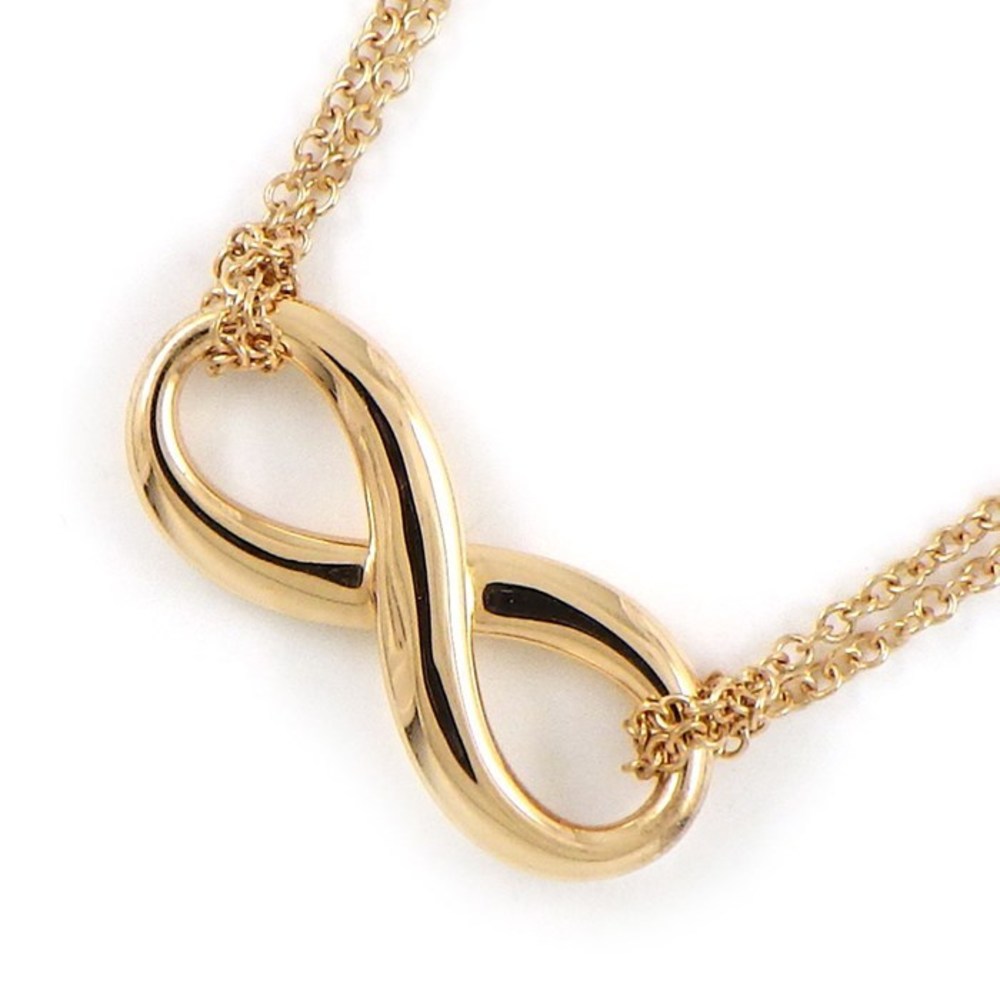 Tiffany Infinity Double Chain Necklace Pink Gold